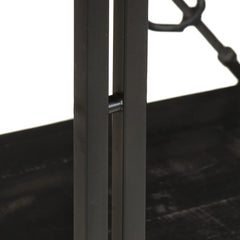 Bookcase Black Solid Mango Wood Medium Shelving Bookcase