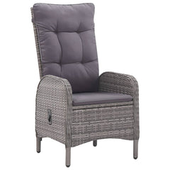 Garden Dining Set Grey Poly rattan, steel, glass, polyester 3-Piece