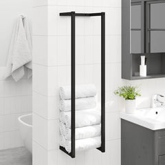 Towel Rack Black Iron 37.4 in tall Towel Rack Rectangular