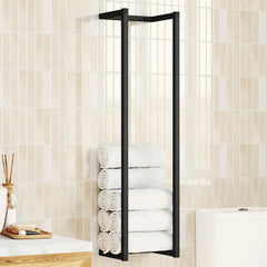Towel Rack Black Iron 37.4 in tall Towel Rack Rectangular