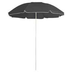 Anthracite garden parasol with steel pole and adjustable tilt, 70.9 inches wide canopy.