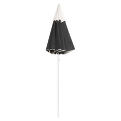 Anthracite garden parasol with white-tipped canopy and steel pole, 70.9 inches.