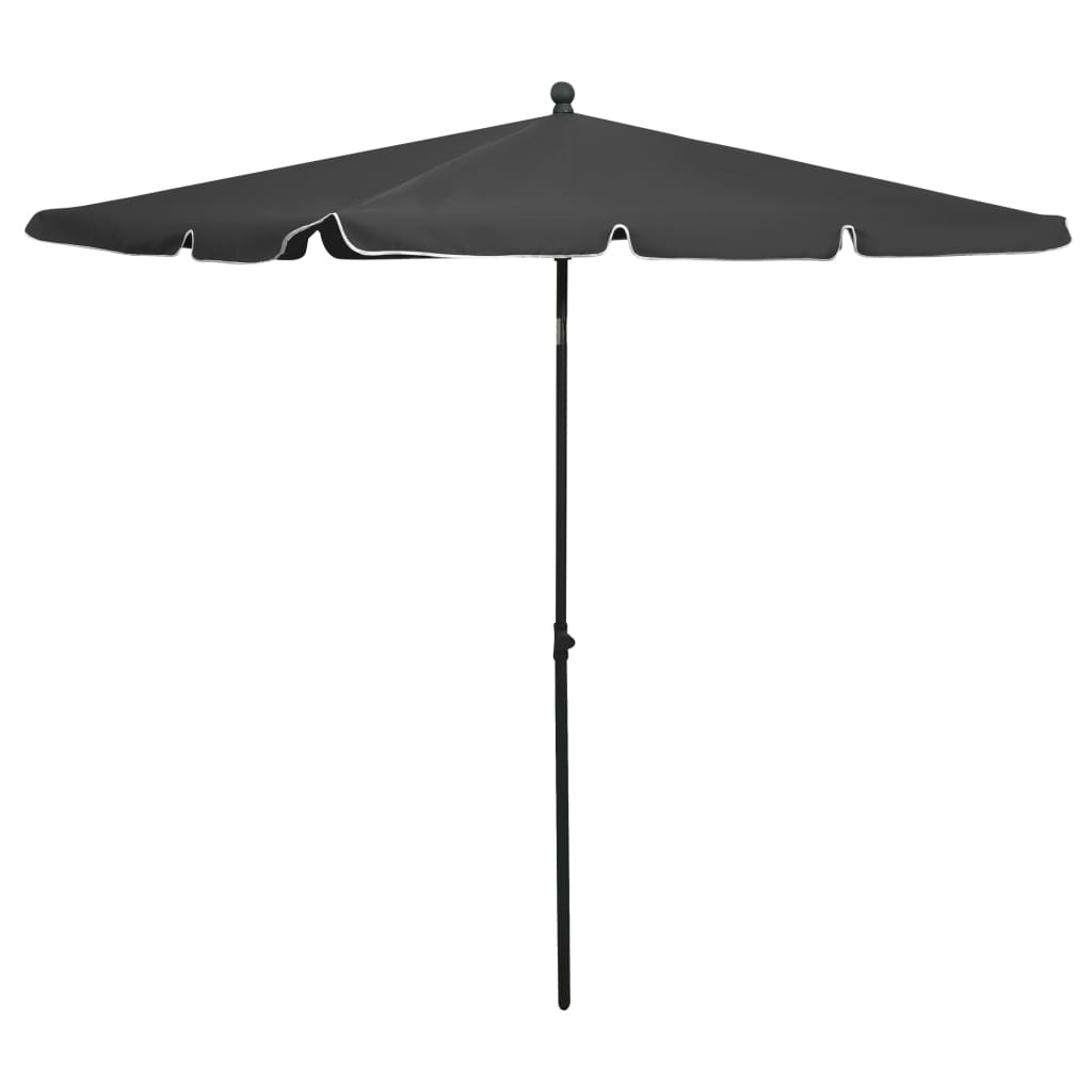 Bostome anthracite garden parasol with a UV-protective canopy and sturdy steel pole.