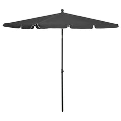 Bostome anthracite garden parasol with a UV-protective canopy and sturdy steel pole.