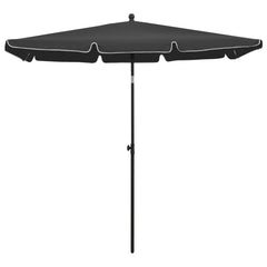 Bostome Anthracite Garden Parasol with a UV-protective canopy and sturdy steel pole.