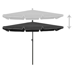 Bostome anthracite garden parasol with a UV-protective canopy and sturdy steel pole.