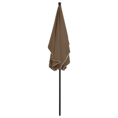 Taupe garden parasol with UV protection, tilt feature, and a sturdy steel pole.