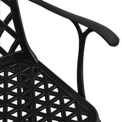 Bistro Set Black Cast aluminum Three-piece set Durable
