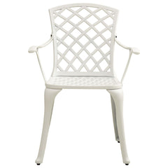 Bistro Set White Cast Aluminum Small Ergonomic Bistro Set
