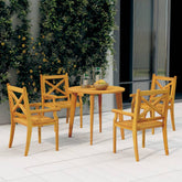 Garden Dining Set Natural wood Solid acacia wood Medium Durable