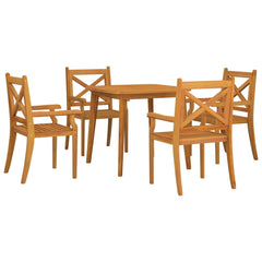 Garden Dining Set Natural Wood Solid Acacia Wood Medium Durable