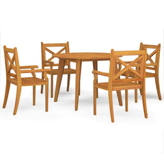 Garden Dining Set Natural Wood Solid acacia wood with an oiled finish