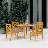 Garden Dining Set Natural Wood Solid acacia wood with an oiled finish