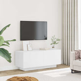 TV Cabinet White Engineered Wood Medium TV Cabinet Rectangular