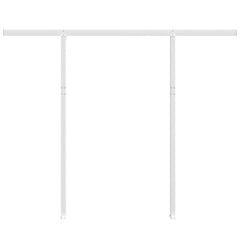White iron awning post set with double uprights, measuring 118.1 by 96.5 inches.