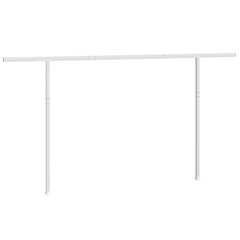 White iron awning post set with double posts, measuring 177.2 by 96.5 cm.