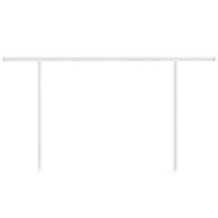 White iron awning post set with double posts and rust-resistant powder-coated finish.