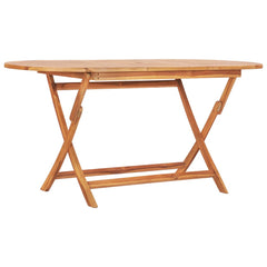 Outdoor Dining Set Natural Teak Solid Teak Wood Medium Foldable