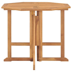 Outdoor Dining Set Natural Teak 5 Piece Folding Round