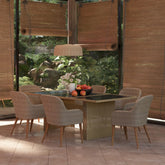 Dining Set Brown PE rattan Large Seats Many Dining Set