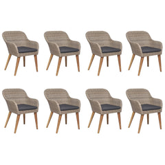 Dining Set Brown PE Rattan 78.7 x 39.4 in Seats Many