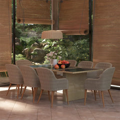 Dining Set Brown PE Rattan 78.7 x 39.4 in Seats Many