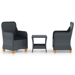 Garden Lounge Set Dark grey and black