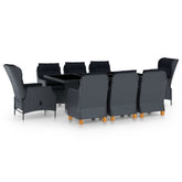 Outdoor Dining Set Dark Grey