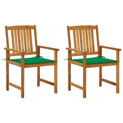 Garden Chair Set of 2 Wooden, Green