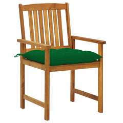 Patio Chair Set of 2 Green Solid Acacia Wood Standard Durable