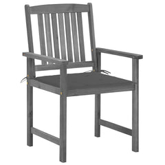 Garden Chair Set of 2 Grey Solid acacia wood Medium Durable