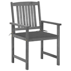 Garden Chair Set of 4 Grey Solid Acacia wood Standard Tough