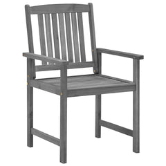 Garden Chair Set of 4 Grey Solid Acacia wood Standard Tough