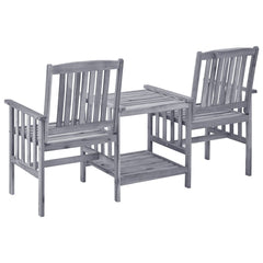 Garden Chair With Tea Table Grey with cream cushions