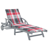 Patio Sunlounger Grey Solid acacia wood Standard