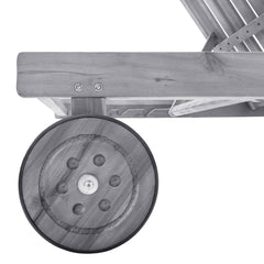 Sunlounger Grey Solid acacia wood Standard size loungers