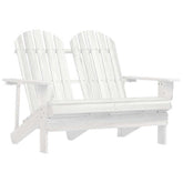 Garden Chair White Solid Fir Wood 2-Seater Durable