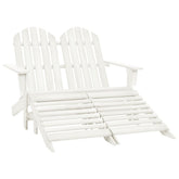 Garden Chair White Fir Wood 2-seater Ergonomic Adirondack Chair