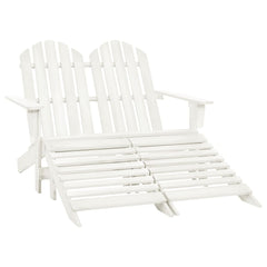Garden Chair White Fir Wood 2-seater Ergonomic Adirondack Chair