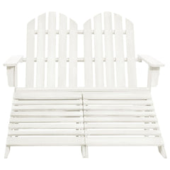 Garden Chair White Fir Wood 2-seater Ergonomic Adirondack Chair