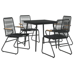 Garden Dining Set Black