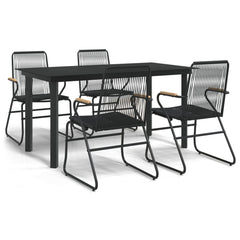Garden Dining Set Black