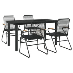 Garden Dining Set Black