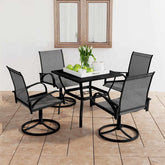 Dining Set Anthracite Grey Textilene and Powder-Coated Steel