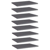 Shelf Set of 8 High gloss grey Engineered wood Medium Simple