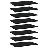 Shelf Set of 8 Black Engineered wood 23.6x15.7x0.6 in Simple