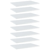 Shelf Set of 8 High gloss white Engineered Wood
