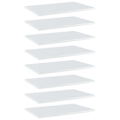 Shelf Set of 8 High gloss white Engineered Wood
