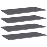 Shelf Set of 4 High gloss gray Engineered wood 39.4x19.7x0.6 in