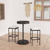 Garden Bar Set Black PE rattan, powder-coated steel, polyester